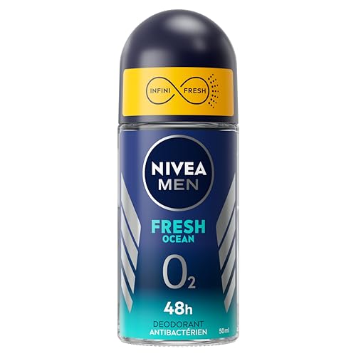 NIVEA MEN Deodorant Fresh Ocean 0% (1 x 50 ml) Deodorant 48h Schutz Herren Pflege ohne Salz Aluminium & Frischegefühl von NIVEA