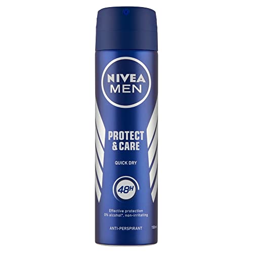 NIVEA Deo Men Spray Protect&Care 150ML (Pack of 3) Reliable Protection for All Skin Types, Without Ethyl Alcohol, Offers Non-irritating, 48h Care Without Ethyl Alcohol von Nivea