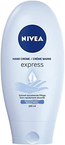 Nivea Hand Creme Express Care, 1er Pack (1 x 100 ml), zieht schnell ein und spendet Feuchtigkeit, mit Meeresmineralien von NIVEA