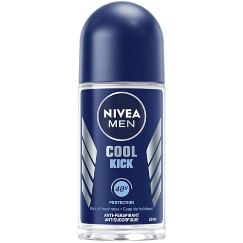 NIVEA MEN Cool Kick Anti-Transpirant Deo Roll On 6er Pack (6 x 50 ml) Men Anti Transpirant Deo Fresh Men Roll On Deo + Frischer Männlicher Duft von Nivea