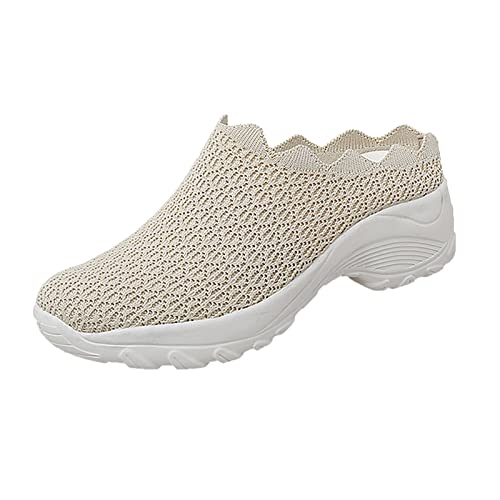 NKPUYT Orthopädische Schuhe Damen Sneaker Sportschuhe Slip on Turnschuhe Leicht Bequeme Freizeitschuhe Ohne Schnuersenkel Laufschuhe Casual Sneaker Plateau Wanderschuhe Outdoor Fitness Schuhe von NKPUYT