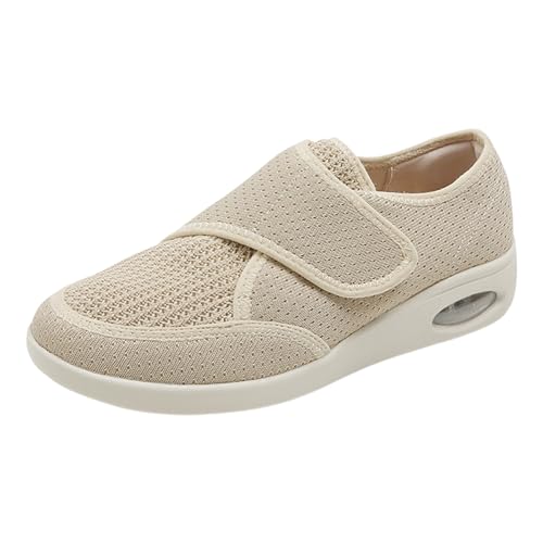 NKPUYT Orthopädische Schuhe Damen Sneaker Sportschuhe Slip on Turnschuhe Leicht Bequeme Walkingschuhe Mesh Atmungsaktiv Freizeitschuhe Casual Sneaker Plateau Wanderschuhe Memory Foam Schuhe von NKPUYT