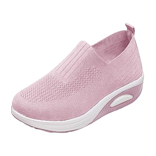 NKPUYT Orthopädische Schuhe Damen Sneaker Sportschuhe Slip on Turnschuhe Leichtgewicht Freizeitschuhe Plateau Laufschuhe Casual Sneaker Mesh Atmungsaktiv Gesundheitsschuhe Outdoor Fitness Schuhe von NKPUYT