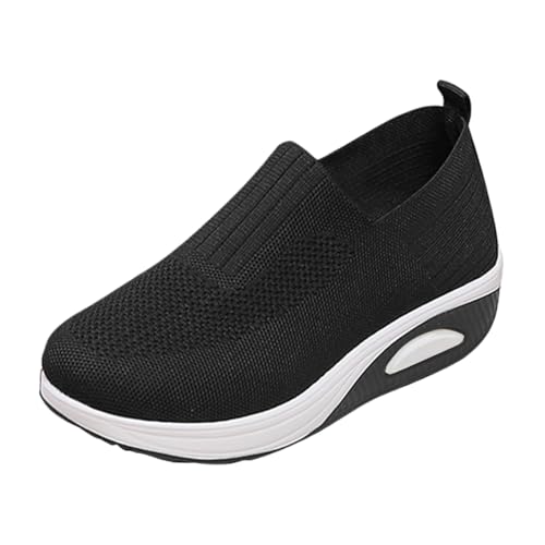 NKPUYT Orthopädische Schuhe Damen Sneaker Sportschuhe Slip on Turnschuhe Leichtgewicht Freizeitschuhe Plateau Laufschuhe Casual Sneaker Mesh Atmungsaktiv Gesundheitsschuhe Outdoor Fitness Schuhe von NKPUYT