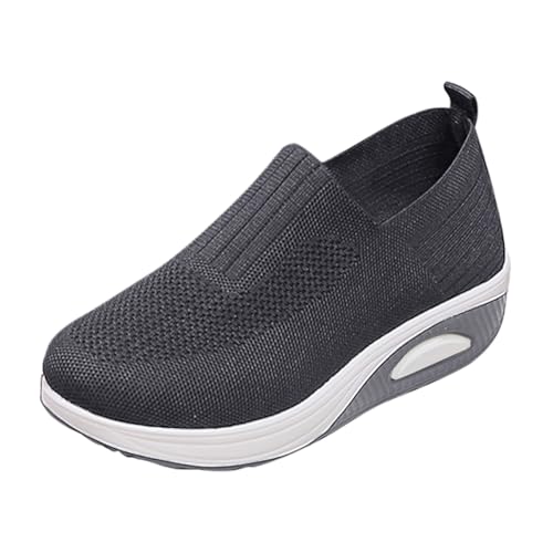 NKPUYT Orthopädische Schuhe Damen Sneaker Sportschuhe Slip on Turnschuhe Leichtgewicht Freizeitschuhe Plateau Laufschuhe Casual Sneaker Mesh Atmungsaktiv Gesundheitsschuhe Outdoor Fitness Schuhe von NKPUYT