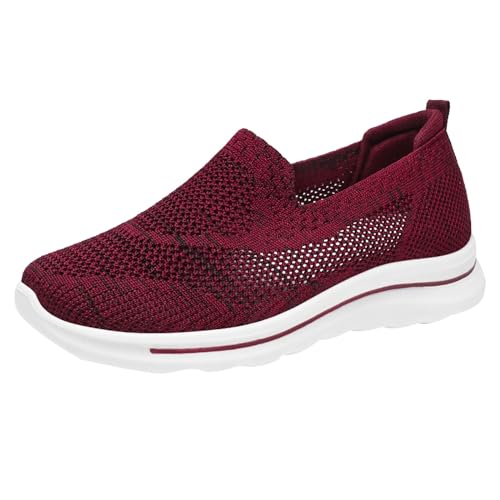 NKPUYT Orthopädische Schuhe Damen Sneaker Turnschuhe Slip on Sportschuhe Leicht Bequeme Freizeitschuhe Mesh Atmungsaktiv Laufschuhe Casual Sneaker Plateau Sommerschuhe Outdoor Fitness Schuhe von NKPUYT