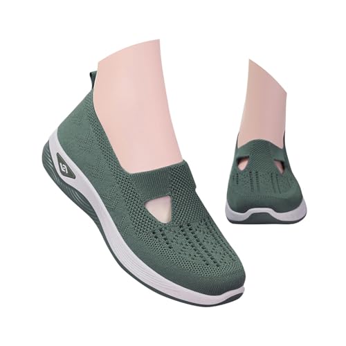 NKPUYT Orthopädische Schuhe Damen Sneaker Turnschuhe Slip on Sportschuhe Leicht Bequeme Freizeitschuhe Plateau Laufschuhe Casual Sneaker Ohne Schnuersenkel Gesundheitsschuhe Outdoor Fitness Schuhe von NKPUYT