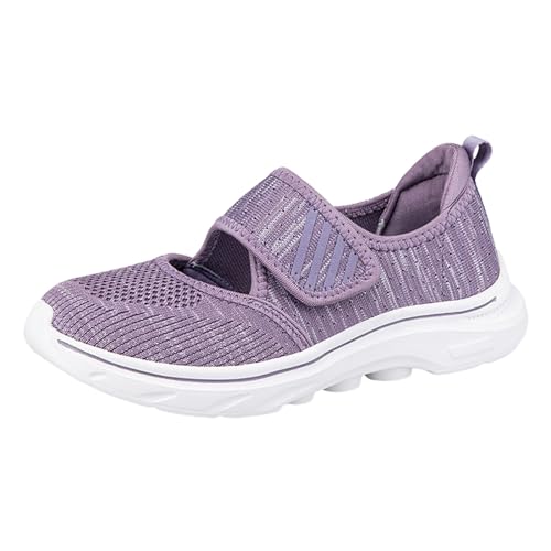 NKPUYT Orthopädische Schuhe Damen Sommer Sportschuhe Slip on Turnschuhe Leicht Bequeme Freizeitschuhe Ohne Schnuersenkel Walkingschuhe Casual Sneaker Mesh Atmungsaktiv Sommerschuhe Schlupfschuhe von NKPUYT