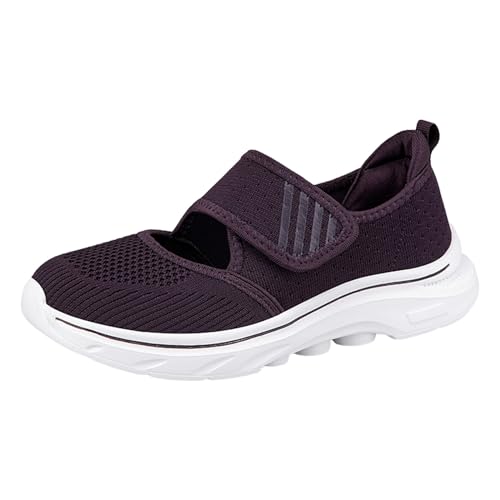 NKPUYT Orthopädische Schuhe Damen Sommer Sportschuhe Slip on Turnschuhe Leicht Bequeme Freizeitschuhe Ohne Schnuersenkel Walkingschuhe Casual Sneaker Mesh Atmungsaktiv Sommerschuhe Schlupfschuhe von NKPUYT