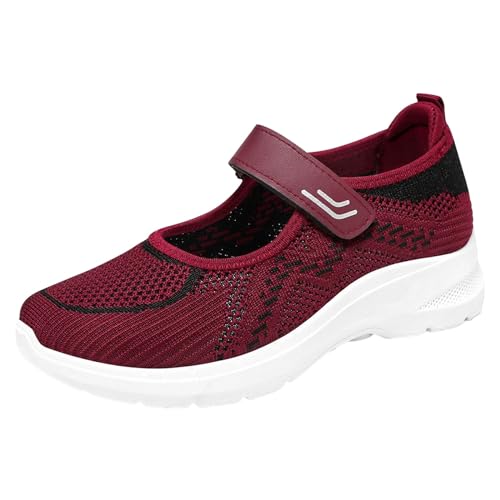 NKPUYT Orthopädische Schuhe Damen Sommer Sportschuhe Slip on Turnschuhe Leicht Bequeme Freizeitschuhe Plateau Walkingschuhe Casual Sneaker Ohne Schnuersenkel Gesundheitsschuhe Memory Foam Schuhe von NKPUYT