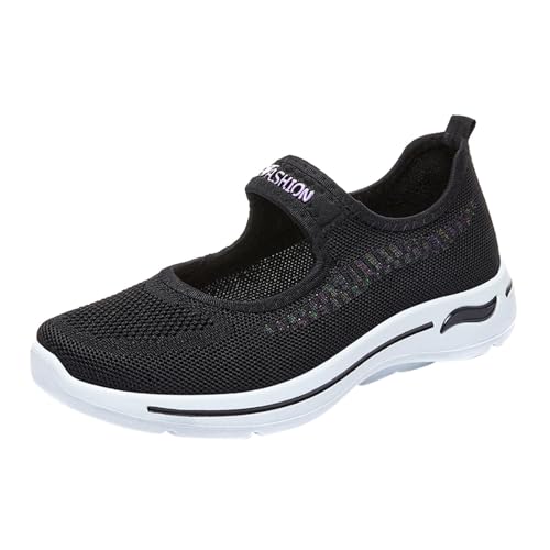 NKPUYT Orthopädische Schuhe Damen Sommer Sportschuhe Slip on Turnschuhe Leicht Bequeme Laufschuhe Ohne Schnuersenkel Freizeitschuhe Casual Sneaker Mesh Atmungsaktiv Gesundheitsschuhe Walkingschuhe von NKPUYT