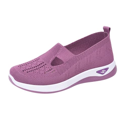 NKPUYT Orthopädische Schuhe Damen Sommer Turnschuhe Slip on Sportschuhe Leichtgewicht Laufschuhe Mesh Atmungsaktiv Freizeitschuhe Casual Sneaker Ohne Schnuersenkel Gesundheitsschuhe Walkingschuhe von NKPUYT