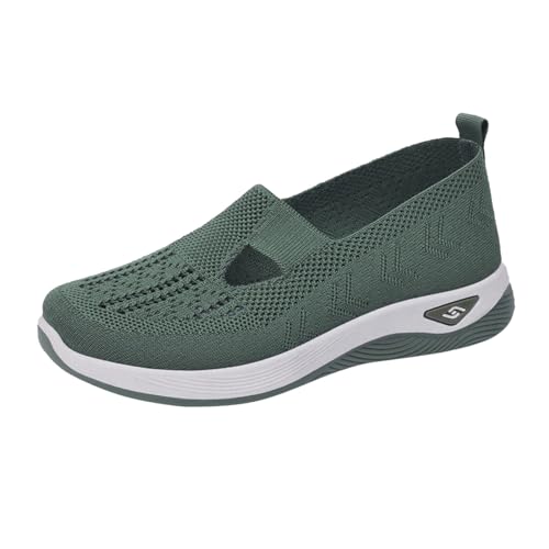 NKPUYT Orthopädische Schuhe Damen Sommer Turnschuhe Slip on Sportschuhe Leichtgewicht Laufschuhe Mesh Atmungsaktiv Freizeitschuhe Casual Sneaker Ohne Schnuersenkel Gesundheitsschuhe Walkingschuhe von NKPUYT