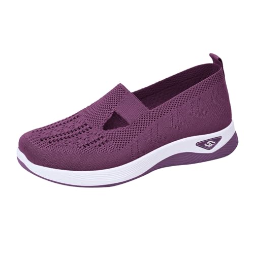 NKPUYT Orthopädische Schuhe Damen Sommer Turnschuhe Slip on Sportschuhe Leichtgewicht Laufschuhe Mesh Atmungsaktiv Freizeitschuhe Casual Sneaker Ohne Schnuersenkel Gesundheitsschuhe Walkingschuhe von NKPUYT