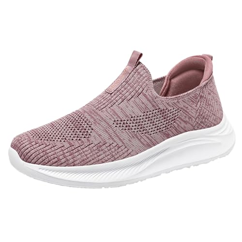 NKPUYT Schuhe Damen Sommer Slip on Sneaker Leichtgewicht Sportschuhe Plateau Laufschuhe Ohne Schnuersenkel Wanderschuhe Mesh Atmungsaktiv Freizeitschuhe Outdoor Fitness Schuhe Straßenlaufschuhe von NKPUYT