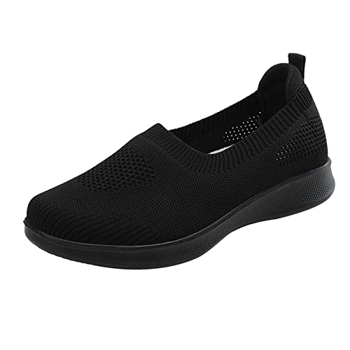 NKPUYT Schuhe Damen Sommer Slip on Turnschuhe Leicht Bequeme Sportschuhe Ohne Schnuersenkel Laufschuhe Plateau Wanderschuhe Mesh Atmungsaktiv Walkingschuhe Memory Foam Schuhe Straßenlaufschuhe von NKPUYT