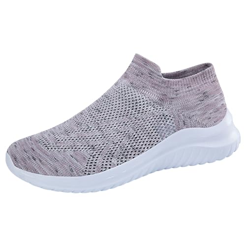 NKPUYT Schuhe Damen Sommer Slip on Turnschuhe Leicht Bequeme Sportschuhe Ohne Schnuersenkel Walkingschuhe Mesh Atmungsaktiv Wanderschuhe Plateau Freizeitschuhe Memory Foam Schuhe Schlupfschuhe von NKPUYT