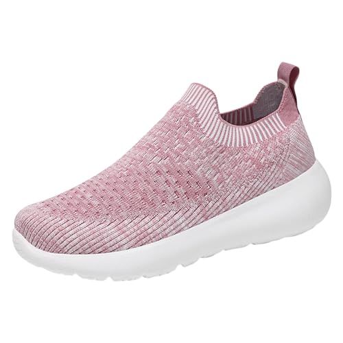 NKPUYT Schuhe Damen Sommer Slip on Turnschuhe Leicht Bequeme Wanderschuhe Ohne Schnuersenkel Laufschuhe Mesh Atmungsaktiv Sportschuhe Plateau Freizeitschuhe Outdoor Fitness Schuhe Straßenlaufschuhe von NKPUYT