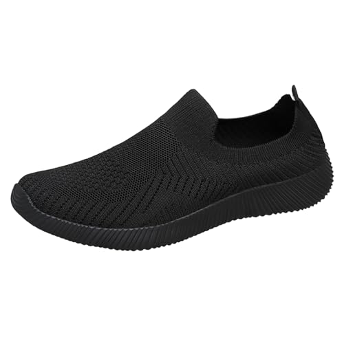 NKPUYT Schuhe Damen Sommer Slip on Turnschuhe Leicht Bequeme Wanderschuhe Plateau Walkingschuhe Mesh Atmungsaktiv Sportschuhe Ohne Schnuersenkel Laufschuhe Outdoor Fitness Schuhe Schlupfschuhe von NKPUYT