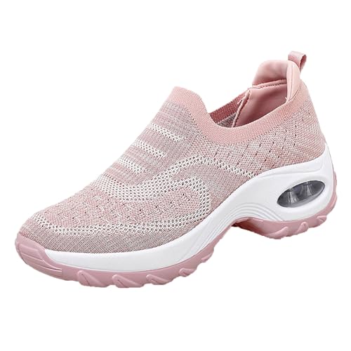 NKPUYT Sneaker Damen Sommer Slip on Sneaker Leicht Bequeme Sportschuhe Mesh Atmungsaktiv Laufschuhe Ohne Schnuersenkel Wanderschuhe Plateau Freizeitschuhe Outdoor Fitness Schuhe Straßenlaufschuhe von NKPUYT