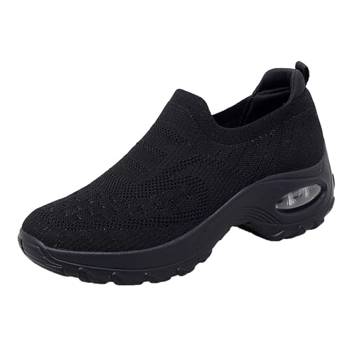 NKPUYT Sneaker Damen Sommer Slip on Sneaker Leicht Bequeme Sportschuhe Mesh Atmungsaktiv Laufschuhe Ohne Schnuersenkel Wanderschuhe Plateau Freizeitschuhe Outdoor Fitness Schuhe Straßenlaufschuhe von NKPUYT