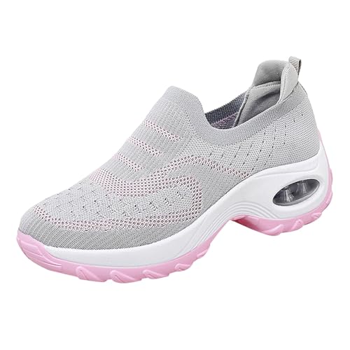 NKPUYT Sneaker Damen Sommer Slip on Sneaker Leicht Bequeme Sportschuhe Mesh Atmungsaktiv Laufschuhe Ohne Schnuersenkel Wanderschuhe Plateau Freizeitschuhe Outdoor Fitness Schuhe Straßenlaufschuhe von NKPUYT