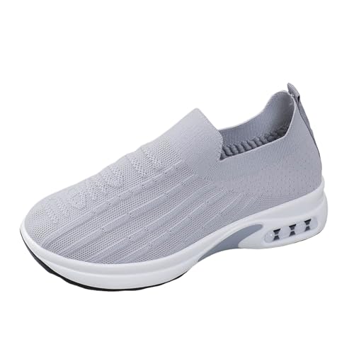 NKPUYT Sneaker Damen Sommer Slip on Sneaker Leichtgewicht Wanderschuhe Plateau Freizeitschuhe Ohne Schnuersenkel Sportschuhe Mesh Atmungsaktiv Laufschuhe Outdoor Fitness Schuhe Schlupfschuhe von NKPUYT