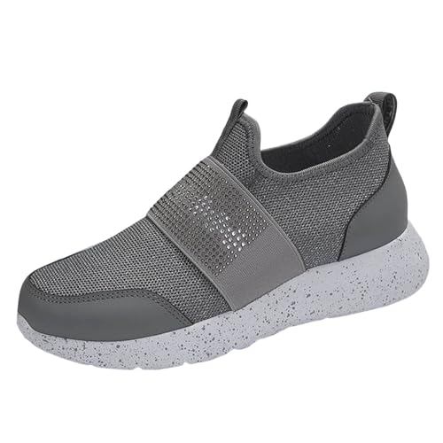 NKPUYT Sneaker Damen Sommer Slip on Turnschuhe Leichtgewicht Sportschuhe Plateau Freizeitschuhe Mesh Atmungsaktiv Wanderschuhe Ohne Schnuersenkel Laufschuhe Outdoor Fitness Schuhe Schlupfschuhe von NKPUYT