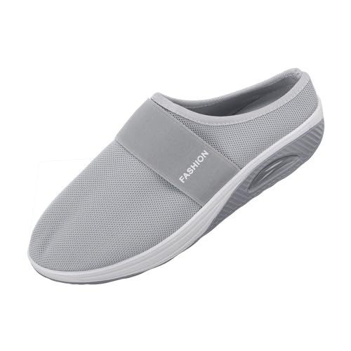 Orthopädische Schuhe Damen Sommer Pantoletten Slip on Turnschuhe Leichtgewicht Laufschuhe Geschlossene Sandalen Casual Sneaker Mesh Atmungsaktiv Schlupfschuhe Outdoor Walkingschuhe von NKPUYT