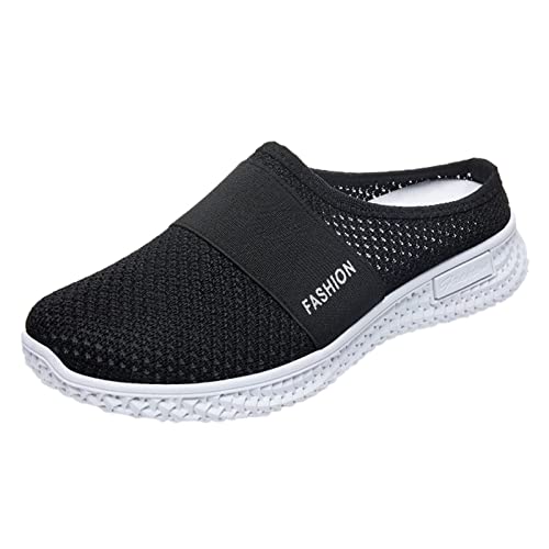 Orthopädische Schuhe Damen Sommer Turnschuhe Slip on Sportschuhe Leichtgewicht Laufschuhe Plateau Walkingschuhe Casual Sneaker Geschlossene Sandalen Mesh Atmungsaktiv Gartenschuhe von NKPUYT