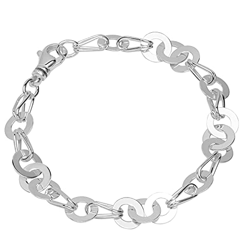 NKlaus Armband 925 Sterling Silber 22cm Luna Kette Damen Armkette Gliederkete rund fein 12780 von NKlaus