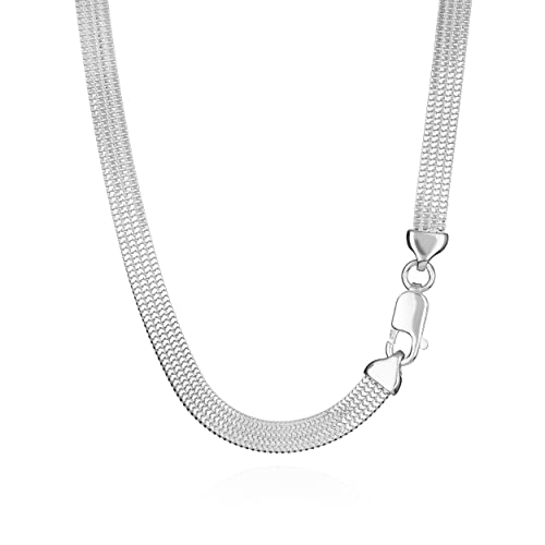 NKlaus 42cm Fantasiekette 925 Silber elegante Halskette Breite: 6,2mm Collier 15,12g schwer 9610 von NKlaus