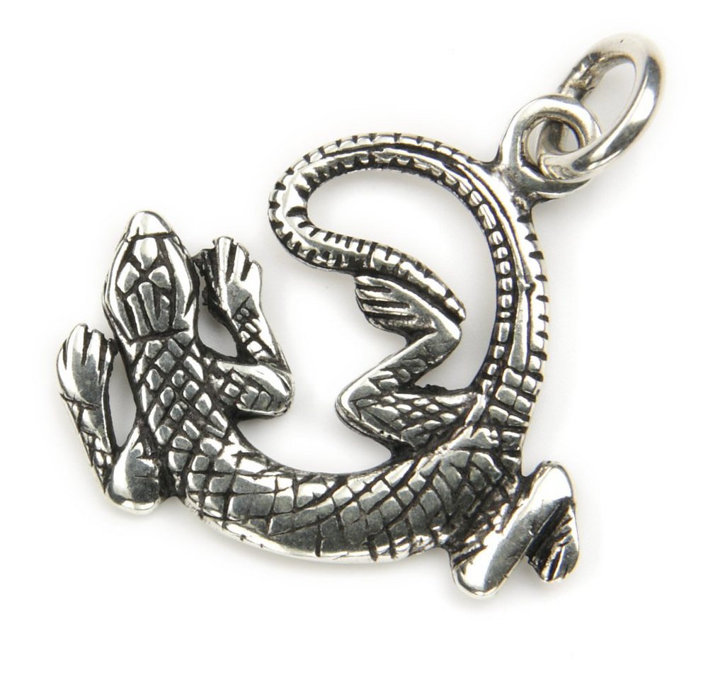 NKlaus Kettenanhänger Gecko Kettenanhänger Echse 925 Silber 2,3cm ausge, 925 Sterling Silber Silberschmuck für Damen von NKlaus