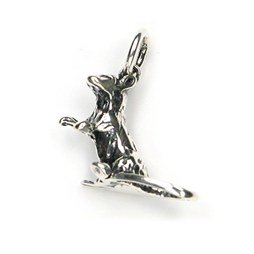 NKlaus Kettenanhänger Ratte Schmuck 925 Silber Oxidiert 1,5cm Amulett Anhänger 7467 von NKlaus