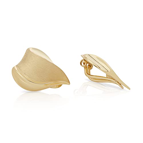 NKlaus Paar 333 Gelb Gold 8 Karat Ohrclip Teilmatt 16x11mm Fake Damen Ohrringe 4866 von NKlaus