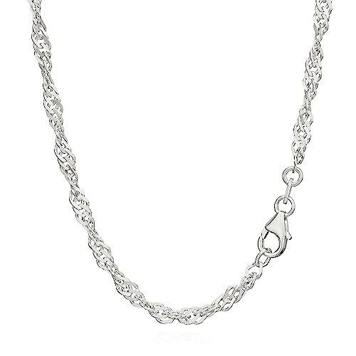 NKlaus 45cm Singapurkette 925 Silber elegante Halskette Breite: 3,0mm Collier 5,7g schwer 5921 von NKlaus