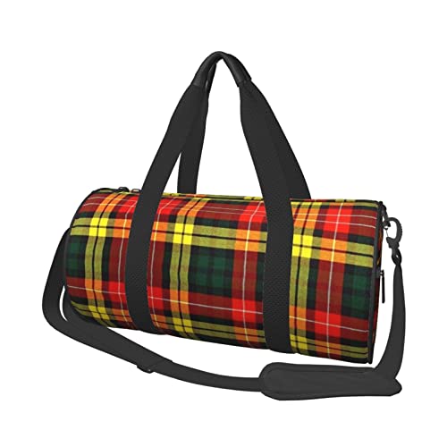 Buchanan Tartan Reisetasche, große Sport- und Sporttasche, multifunktionale Übernachtungstasche für Männer und Frauen von NLWQEKV