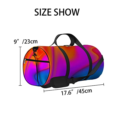 Sporttasche im Vintage-Stil mit abstraktem Regenbogenmuster, Tragetasche, wasserdichte Sporttasche mit Schultergurt, Reißverschluss, 2 Seitentaschen für Damen und Herren, Reise- und Aufbewahrungs-Umhä von NLWQEKV