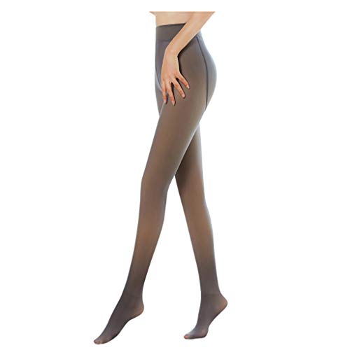 NMSLCNM Damen Strumpfhosen Plüschstrümpfe Perfekt Beine abnehmen Gefälschte durchscheinend Warm Fleece Pantyhose -wärmende Thermostrumpfhose für Damen, verdickte Leggings von NMSLCNM