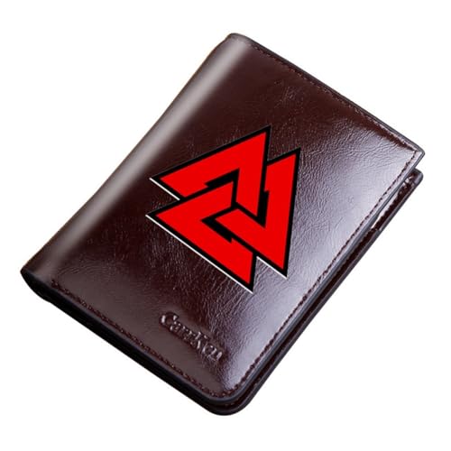 Einzigartige Mittelalterliche Retro-Leder-Geldbörsen Aus Echtem Leder, Luxus-Geldbörse For Herren, Weihnachtsgeburtstagsgeschenk, Nordisches Wikinger-Symbol-Amulett-Geldbörse ( Color : D-wallet 2 ) von NMVAWIPT