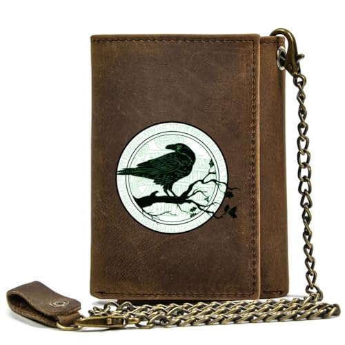 Einzigartige Mittelalterliche Retro-Leder-Geldbörsen Aus Echtem Leder, Luxus-Geldbörse For Herren, Weihnachtsgeburtstagsgeschenk, Nordisches Wikinger-Symbol-Amulett-Geldbörse ( Color : J-wallet 7 ) von NMVAWIPT