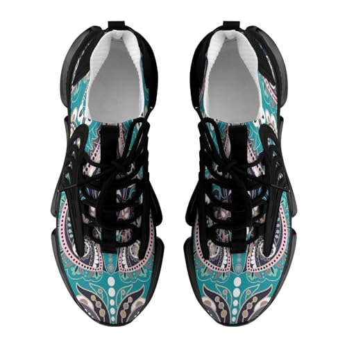 NMVAWIPT Damen-Straßenlaufschuhe, modische Trail-Schuhe, atmungsaktive Ausflugs-Sneaker, leichte rutschfeste Turnschuhe, Sportschuh (Color : Style O - Black, Size : 39 EU) von NMVAWIPT