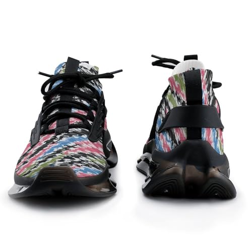 NMVAWIPT Trailrunning Schuhe Für Damen, Atmungsaktiv rutschfest Leicht Ausflugs Trail Sneaker, Modische Straßenlaufschuhe (Color : Style B - Black, Size : 36 EU) von NMVAWIPT