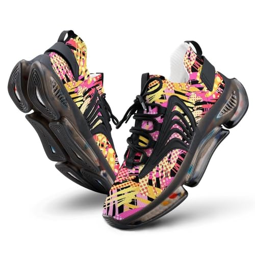 NMVAWIPT Trailrunning Schuhe Für Damen, Atmungsaktiv rutschfest Leicht Ausflugs Trail Sneaker, Modische Straßenlaufschuhe (Color : Style J - Black, Size : 39 EU) von NMVAWIPT