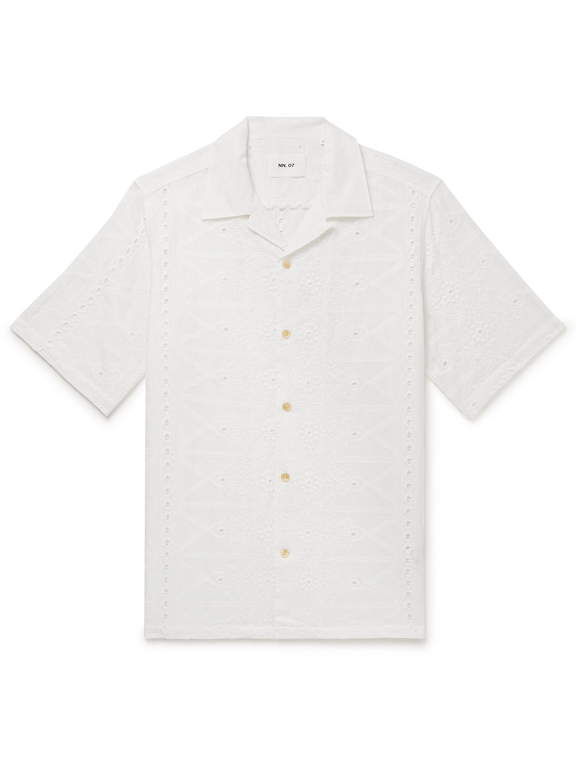 NN07 - Julio 5392 Convertible-Collar Broderie Anglaise Cotton-Voile Shirt - Men - White - L von NN07