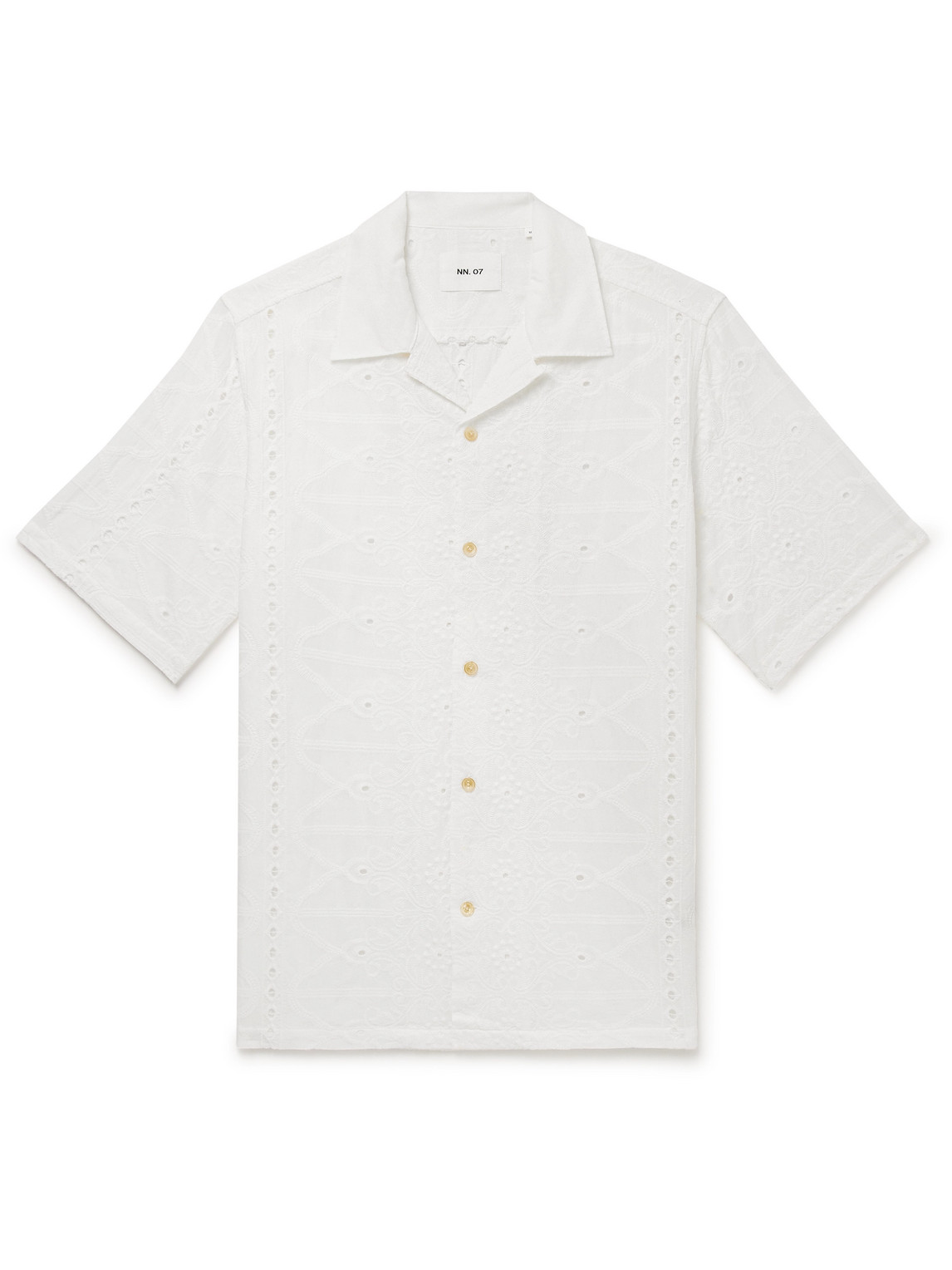 NN07 - Julio 5392 Convertible-Collar Broderie Anglaise Cotton-Voile Shirt - Men - White - XL von NN07