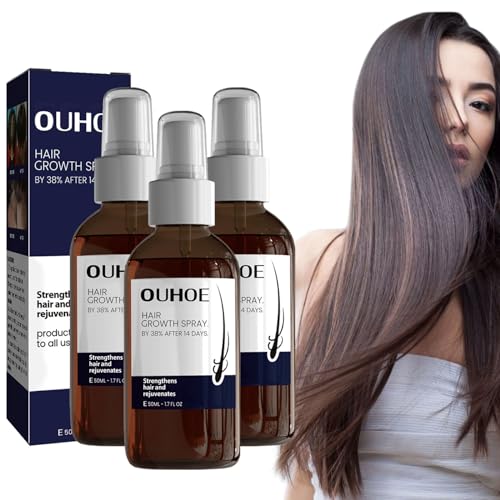 Ouhoe Hair Growth Spray, Ouhoe Hair Growth Oil, Natural Hair Growth Spray, Ouhoe Hair Enhance Serum, Hair Regrowth for Men and Women (3pcs) von NNBWLMAEE