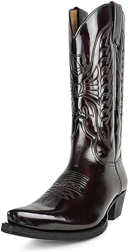 NOALED Herren-Cowboystiefel mit spitzer Zehenpartie, stilvolle Westernstiefel, Anzugstiefel – Cowboy-Stil,37,A von NOALED