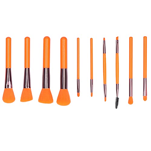 Make-up-Pinsel-Set, 10 Stück, hochwertige synthetische Grundierung, Puder, Concealer, Lidschatten, Make-up-Pinsel (Orange) von NOENNULL