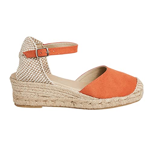 ES IST NICHT DAS Gleiche Damenschuhe Espadrilles Keilabsatz, orange, 37 EU von NOESLOMISMO BY DILEMA